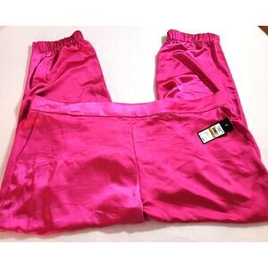 Rachel Rachel Roy Womens Track Pants Satin Hot Pink Elastic Waist 3X NEW Glam